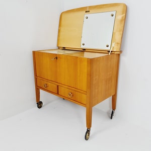 Mid Century Modern German oak vanity table/ make up table from the 60s image 10