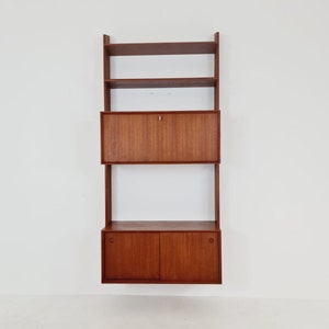 Midcentury Danish Teak Wall-Mounted Shelving Unit, 1960s