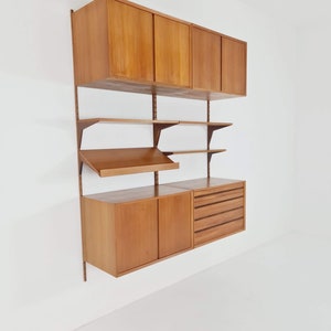 Mid century Danish Teak Wall Unit with records cabinet and magazine rack by Poul Cadovius for Cado, Denmark, 1960s image 9