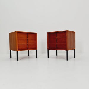 Midcentury German teak chest of drawers /nighstand by Günther Renkel for Rego Möbel 1960s set of 2