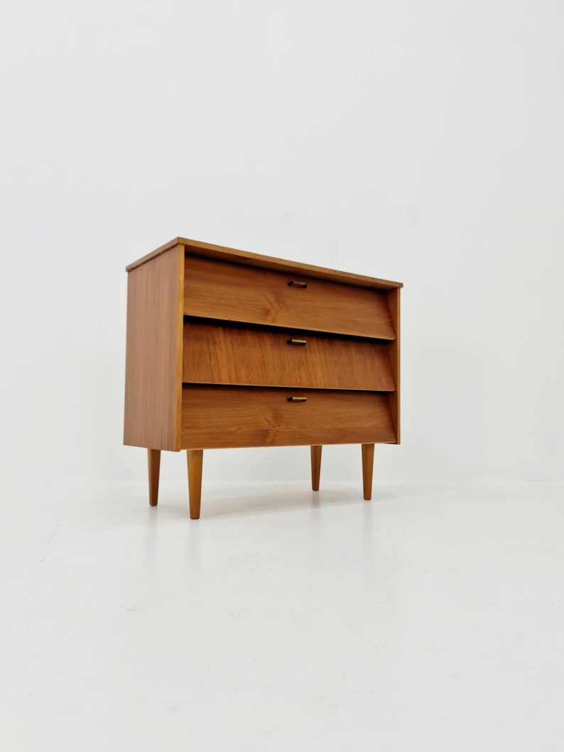 Mid century German hallway cabinet, shoes drawer / 3 drawers cabinet, 1960s image 3