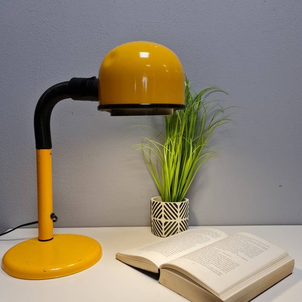 Gele gans bureau plastic lamp Licht, Italië jaren 1970