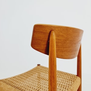 Danish teak & danish cord dining chair by A.M Mobler model 501 1960s, image 9