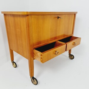 Mid Century Modern German oak vanity table/ make up table from the 60s image 5