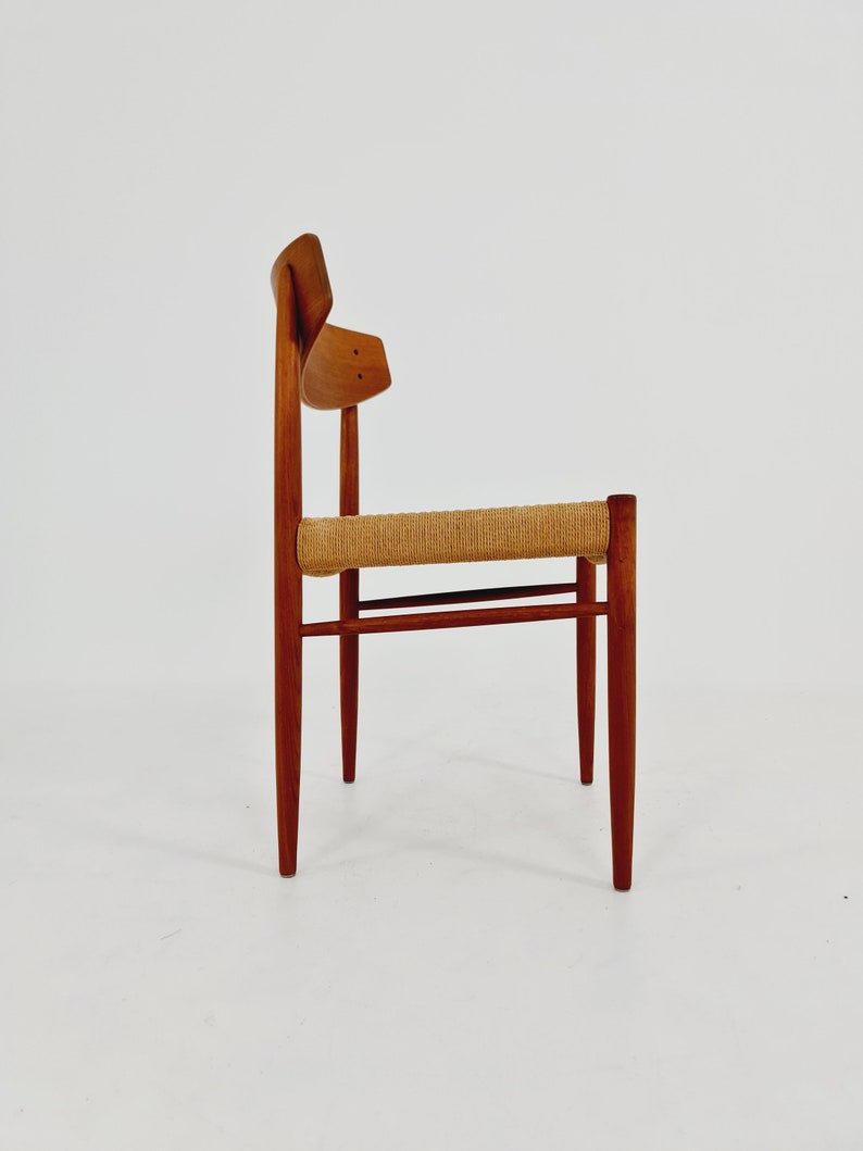 Danish teak & danish cord dining chair by A.M Mobler model 501 1960s, image 4