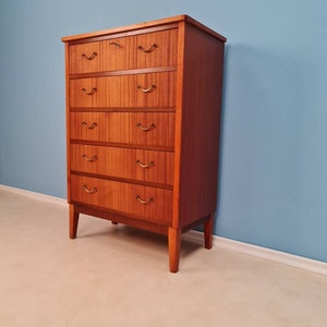 Midcentury danish design chest of drawers / drawer dresser /5 drawers cabinet from the sixties 1960s vintage mahaogany image 8