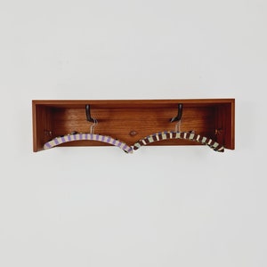 Mid century Danish Wardrobe By Vildbjerg Møbelfabrik, teak wall coat rack 1960s image 5