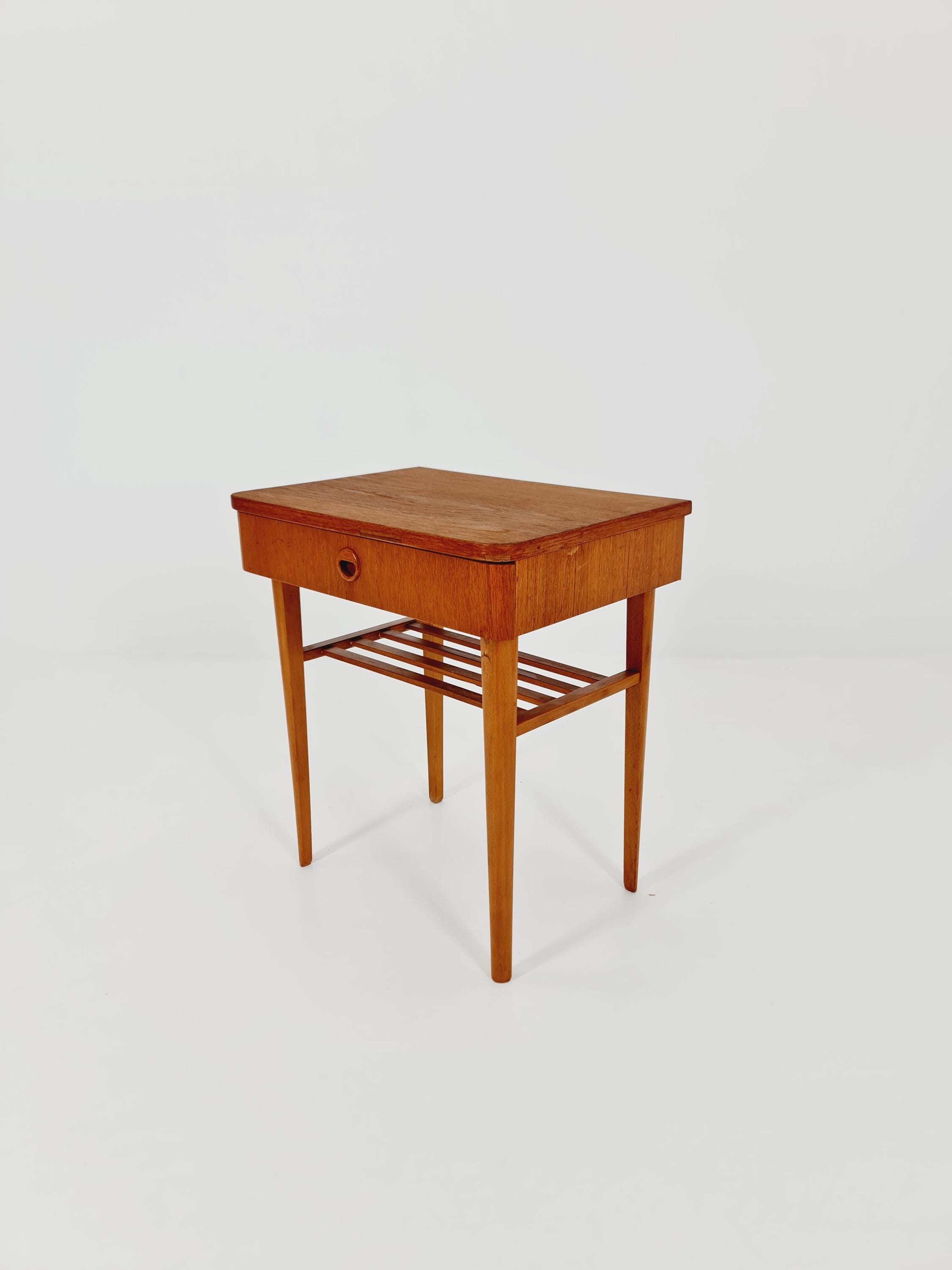 Midcentury Danish teak vintage side table straight from the sixties