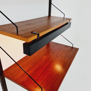 Midcentury Danish Teak Shelving Unit With Desk & light, by Poul Cadovius, 1960s image 2