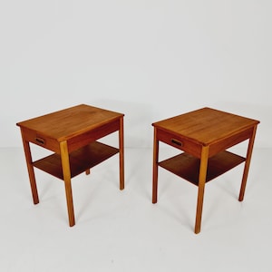 Mid century Danish teak side tables/ Bedside tables/ Nightstands, Denmark, 1960s, set of 2