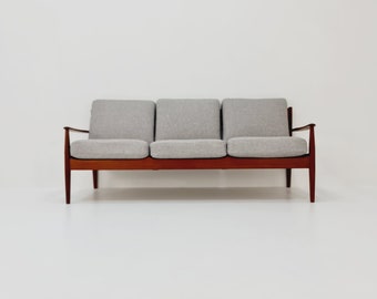 Mid-century Rare Danish teak lounge sofa/Easy sofa by Grete Jalk, 60s