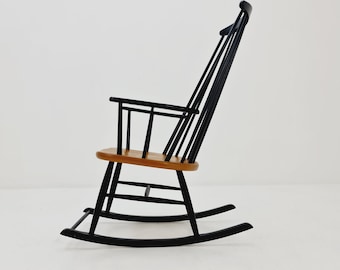 Rocking Chair vintage en teck par Ilmar Tapiovaara pour Asko, 1960