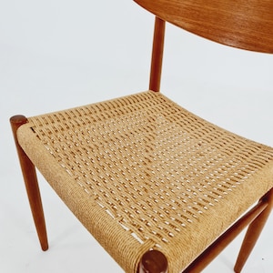 Danish teak & danish cord dining chair by A.M Mobler model 501 1960s, image 6