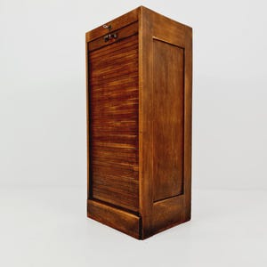 Bauhaus German roll document cabinet in walnut wood, 1930s