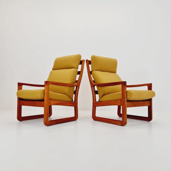 Mid century teak easy lounge chairs by Johannes Andersen for Silkeborg, 1960s