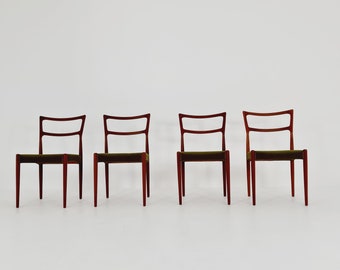 Vintage Danish solid teak dining chairs By Bernhard & Son, 1960s, Set of 4