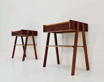 Pair of Swedish Midcentury rosewood vintage Side table/ Bedside table/ Night stand by Carlström & Co, 1960s