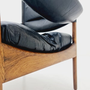 1 of 5 Mid-Century Danish rosewood arm chair, table by Kristian Vedel Modus for Willadsen Møbelfabrik, 1960s image 2