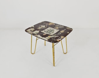 Rare brass German vintage coffee table By Else Möbel, 1950s