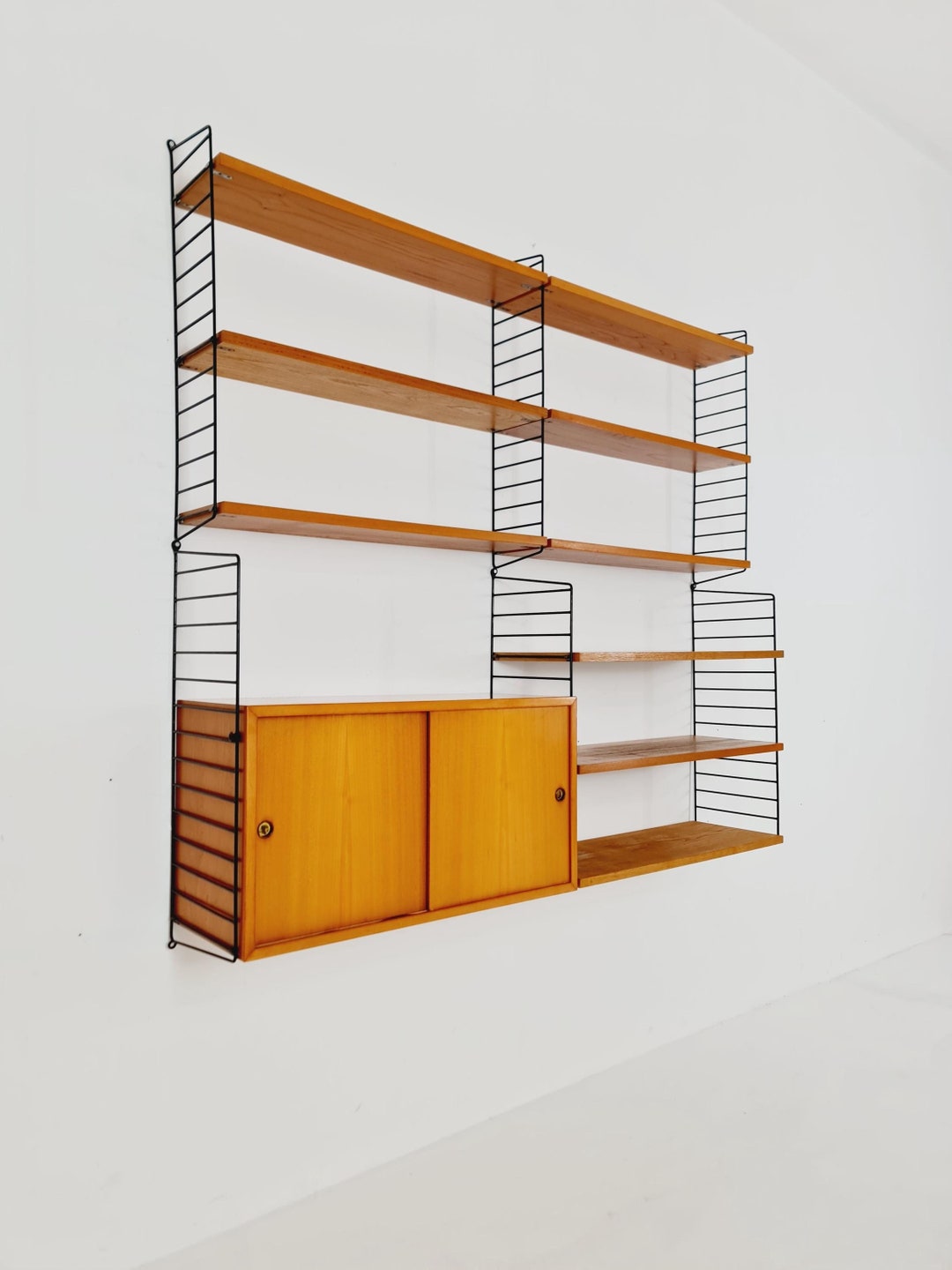 Wall-mounted Original Swedish String Shelf System, Drawers, Bookcase ...