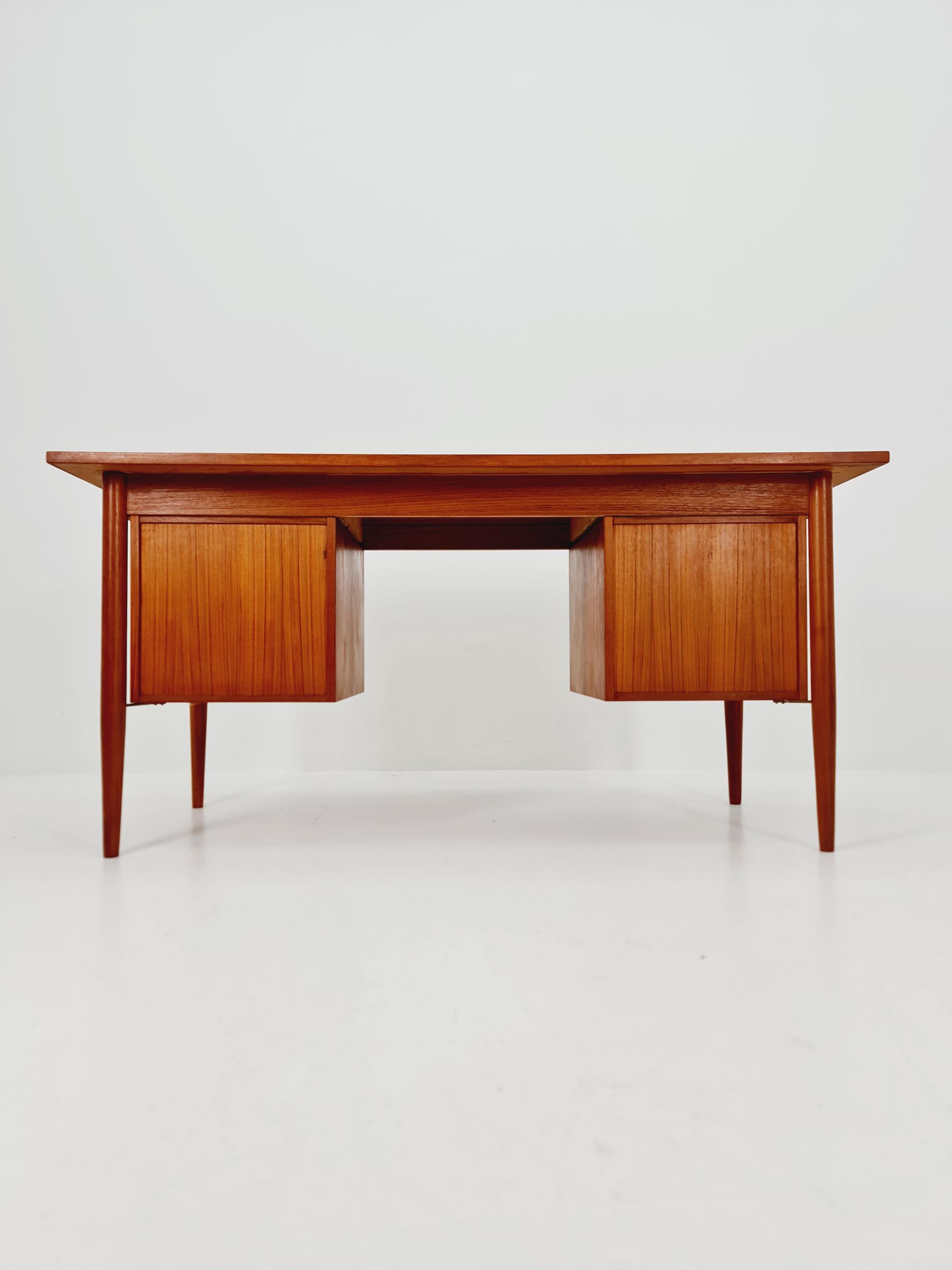 Mid Century Danish Teak Desk by Gunnar Nielsen Tibergaard, 1960s