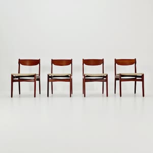 Vintage Danish teak dining/desk chairs by Erik Buch 1960s Set of 4