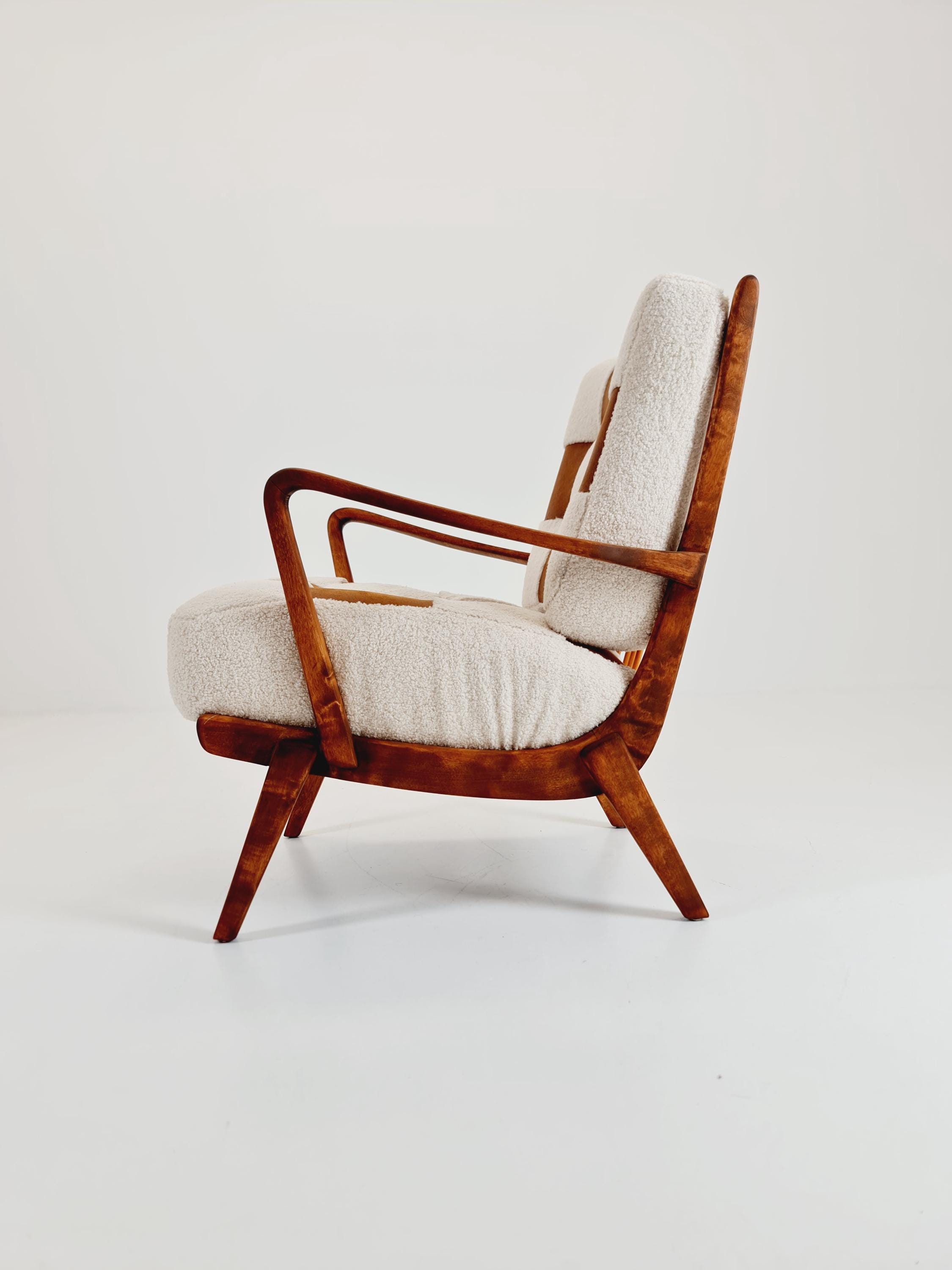 希少なミッドセンチュリードイツ製クラブラウンジチェア、1950 年代