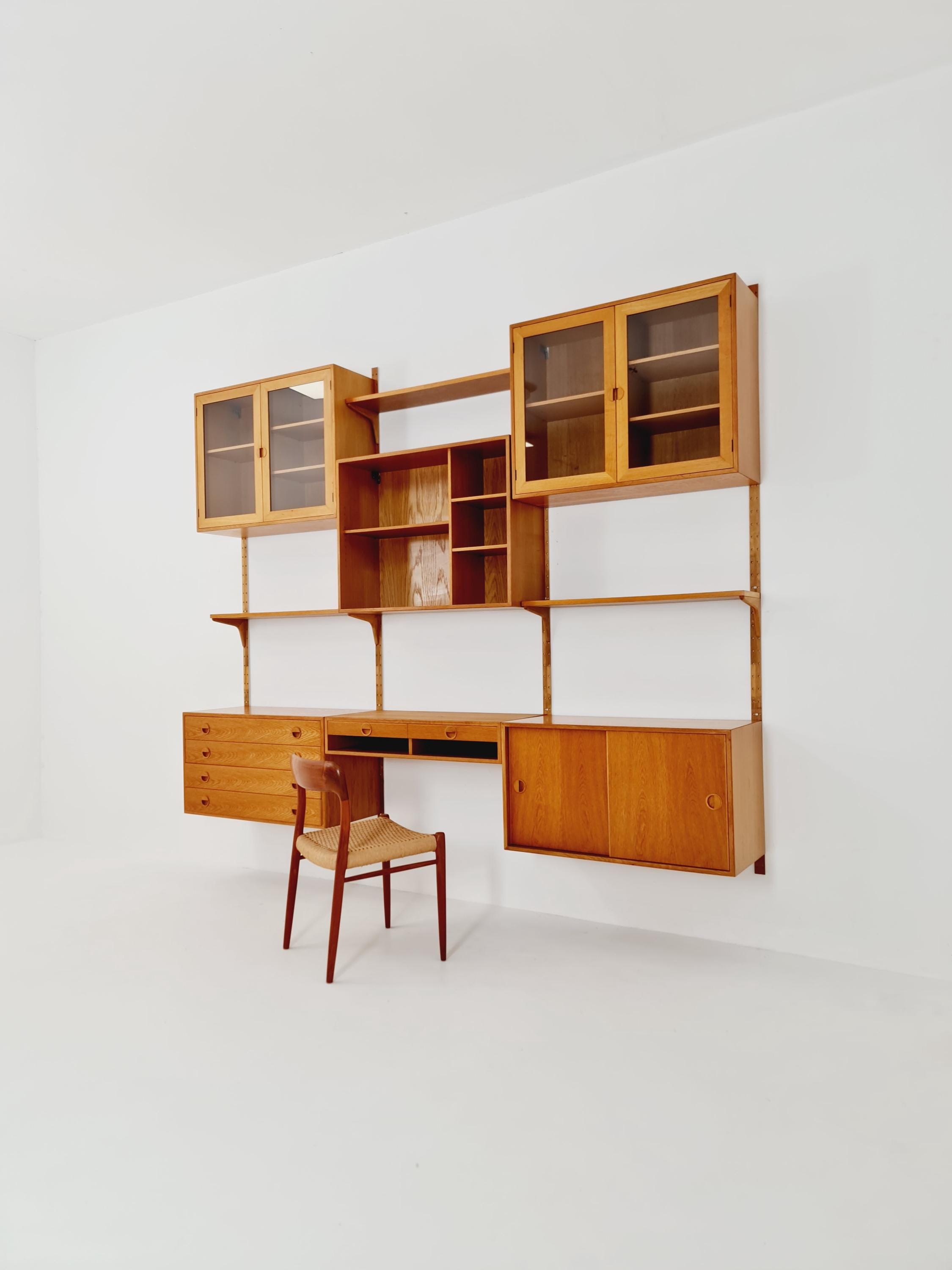 レア 1970s デンマーク HG70 バーユニット HG mobler Danish Modern Modular Oak Shelving System by Hansen & Guldborg