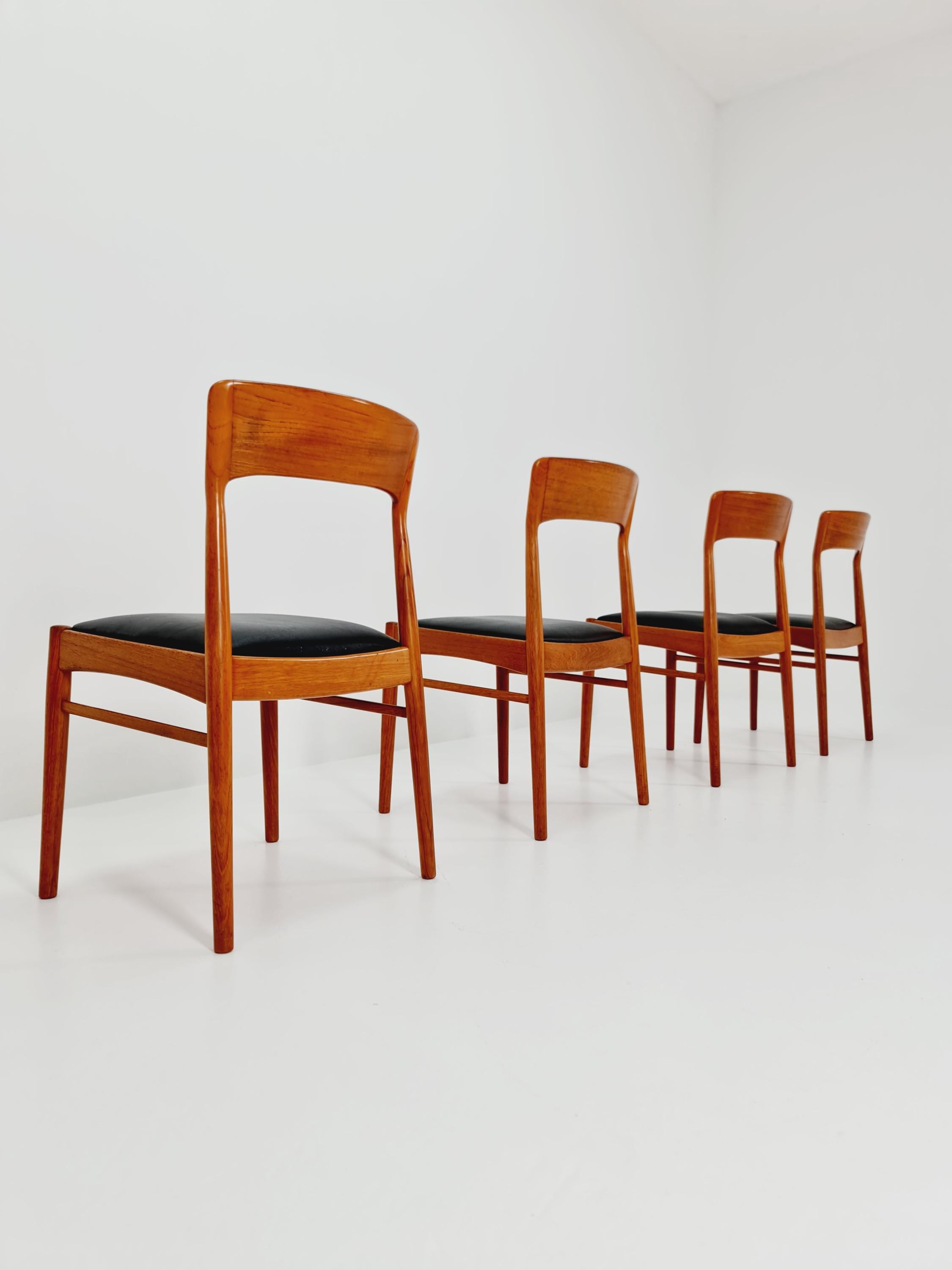 Vintage Danish Solid Teak Dining Chairs by Kai Kristiansen for K.S