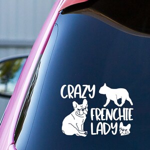 funny french bulldog car decal.