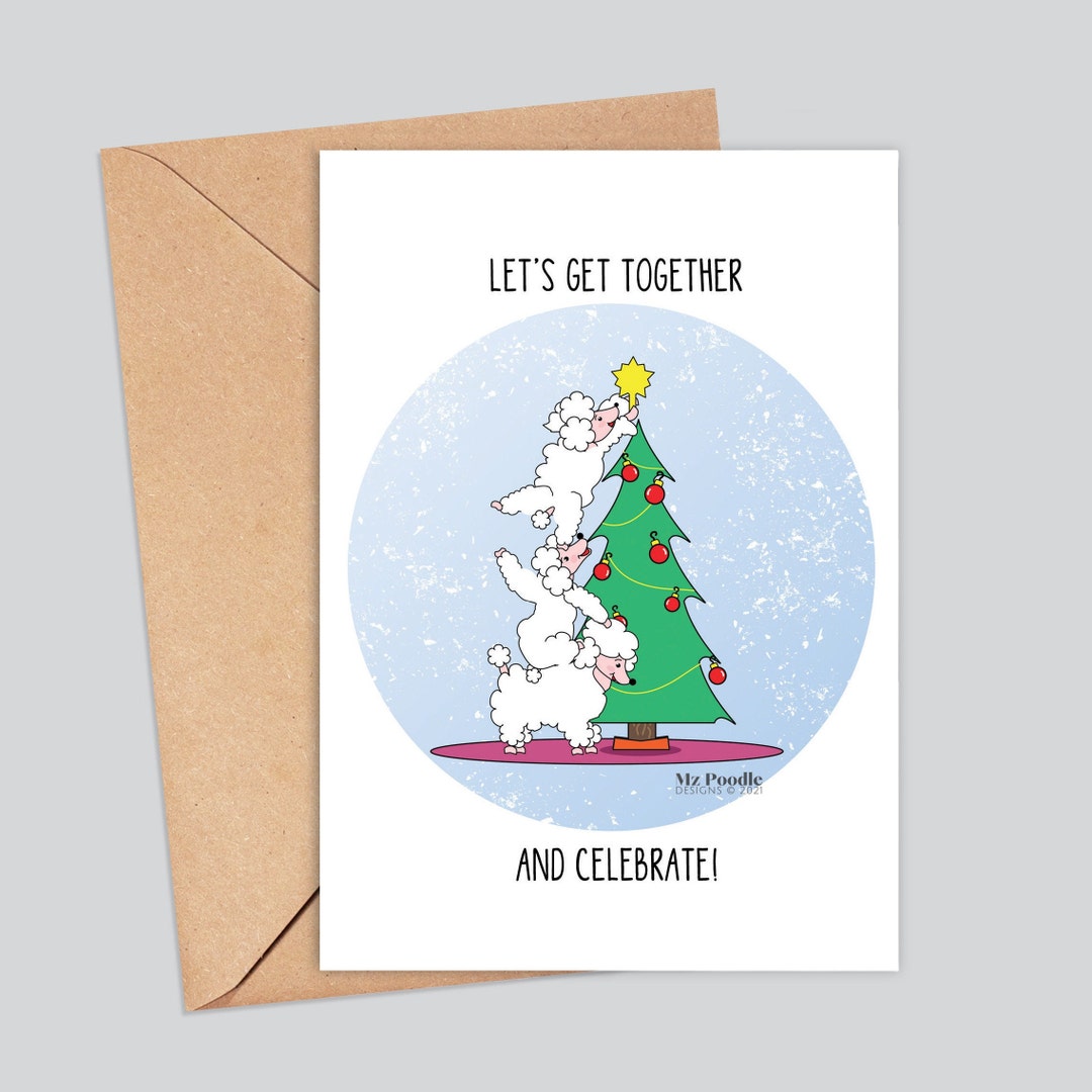 Poodle Christmas Card Cute Puppy Christmas Card Dog Holiday Etsy