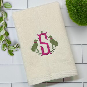 Monogram Labrador Retriever Fingertip Towel: Embroidered Lab Mom Gift image 6