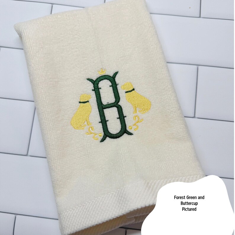 Monogram Labrador Retriever Fingertip Towel: Embroidered Lab Mom Gift image 10