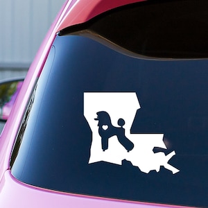 Poodle State Outline Decal: Poodle Mom Car Sticker