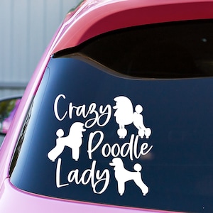 Poodle Car Decal: Funny Dog Silhouette Sticker, Poodle Mom Gift