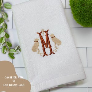 Monogram Labrador Retriever Fingertip Towel: Embroidered Lab Mom Gift image 5
