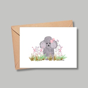 Toy Poodle Birthday Card: Floral Dog Lover Greeting Card