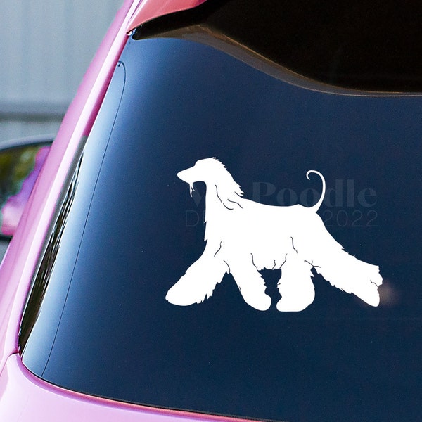 Afghan Hound Silhouette, Dog Car Decal, Afghan Hound Sticker, laptop decal for women, Sighthound, birthday gift for dog lover