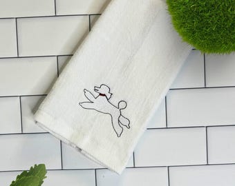 Embroidered Poodle Guest Towel: Cotton Fingertip Towel
