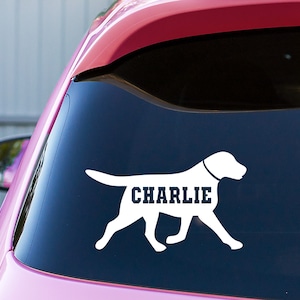 Personalized Labrador Retriever Decal: Lab Silhouette Car Sticker