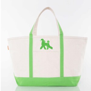 Embroidered Poodle Canvas Tote Bag: Poodle Lover Gift
