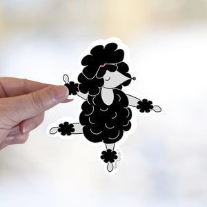 Poodle Sticker, Poodle Decal, cute dog sticker for laptop and notebook, Poodle mom gift, dancing dog