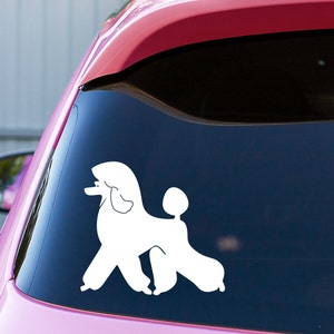 Poodle Car Decal: Puppy Dog Vinyl Sticker, Poodle Mom Gift