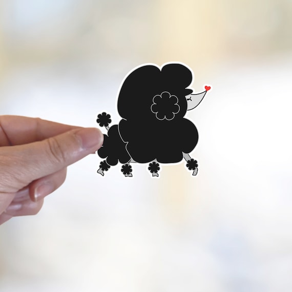 Black Poodle Sticker: Matte or Glossy Vinyl Decal