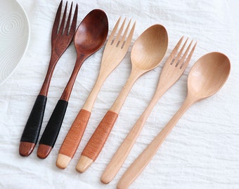 Purpledip Wooden Cooking-Serving Cutlery : Eco-friendly Handmade Kitchen Dining Accessory 11073 Set of 5 