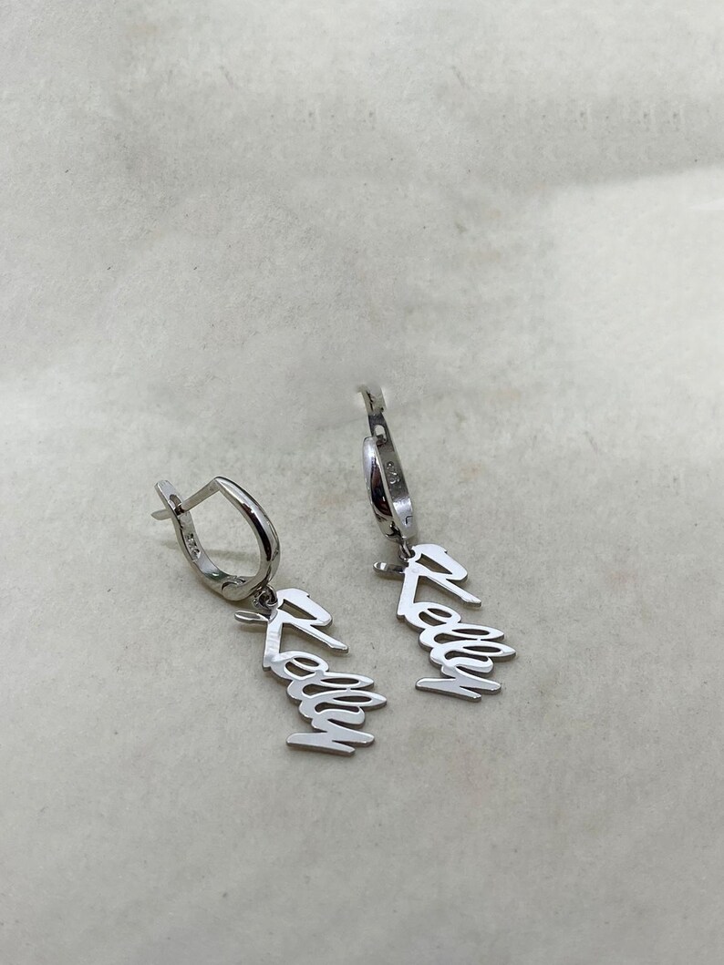 gold hoop name earrings silver bar earrings Custom Dangle Drop Name Earrings custom date earrings Custom Earrings Personalized Gift