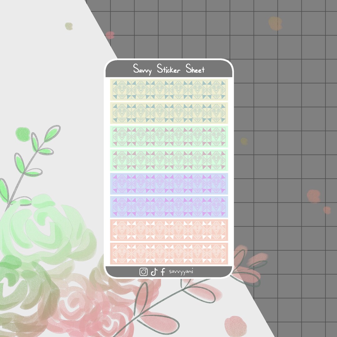 Washi Tape Sticker Sheet Hmong Washi Tape Sticker Sheet, Hmong Washi