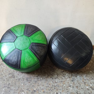 Vintage leather seat cushion/pouf
