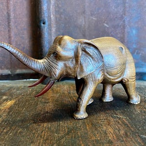Vintage Elephant Hand Carved