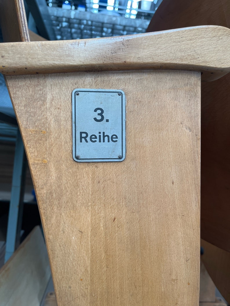 Vintage Kinosessel 2er oder 3x2er6 Stück Reihenr. 3+Plakette